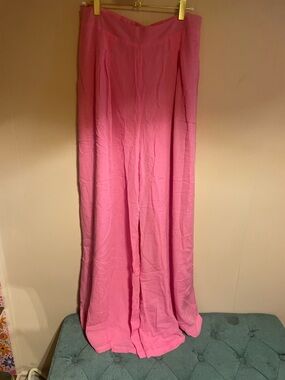 Women's Pink Flowing Wide Leg Pants
